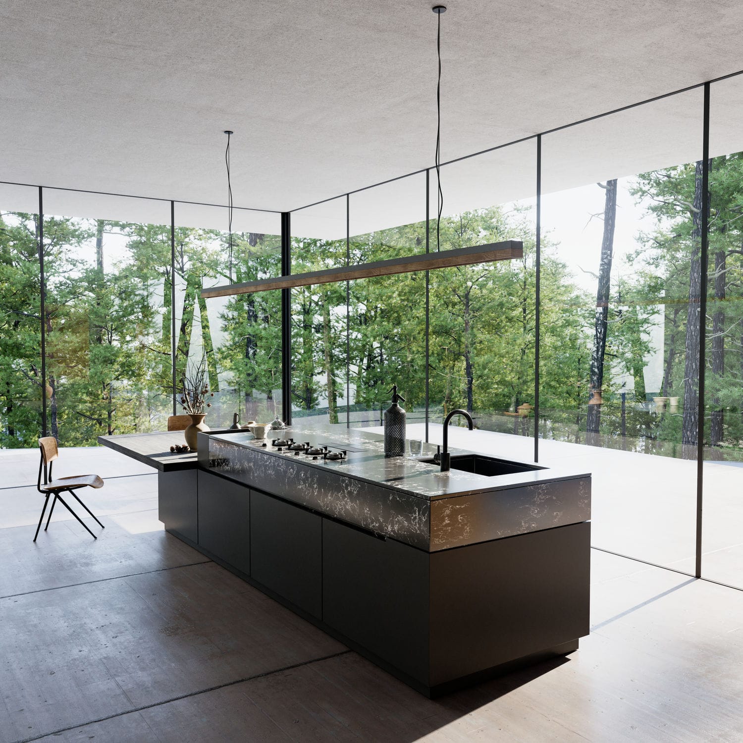 Quarz-Arbeitsplatte - PEARL LAVA - Technistone a.s. - Küchen / poliert