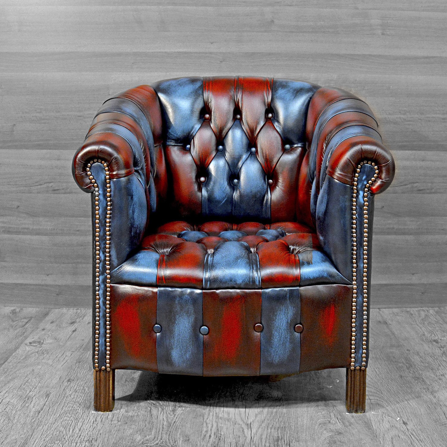 Chesterfield-Sessel - BYRON - Harleq - Leder / aus Mahagoni / poliertes