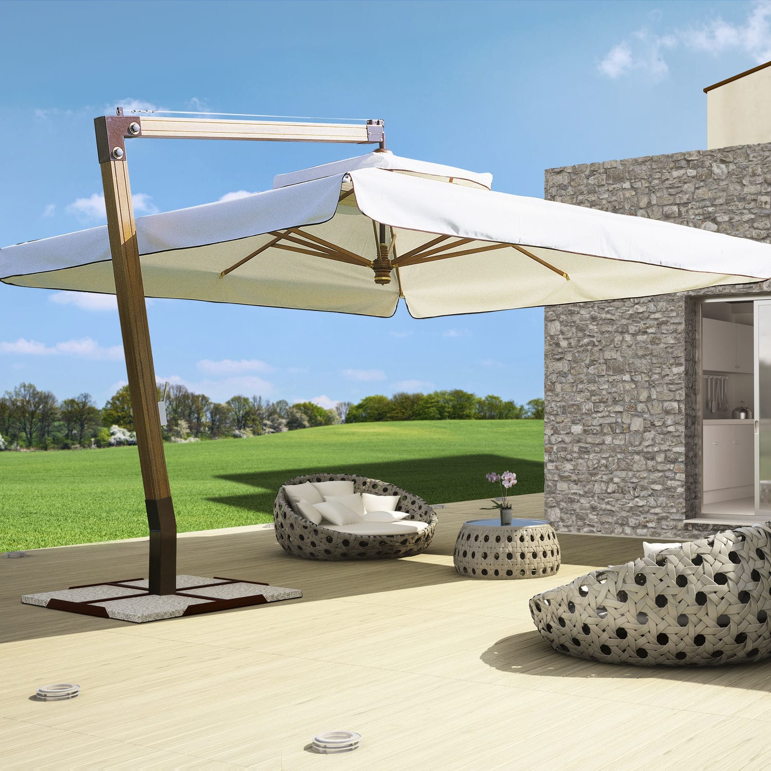 Quadratischer Sonnenschirm ATENE LUSSO Giardini Srl