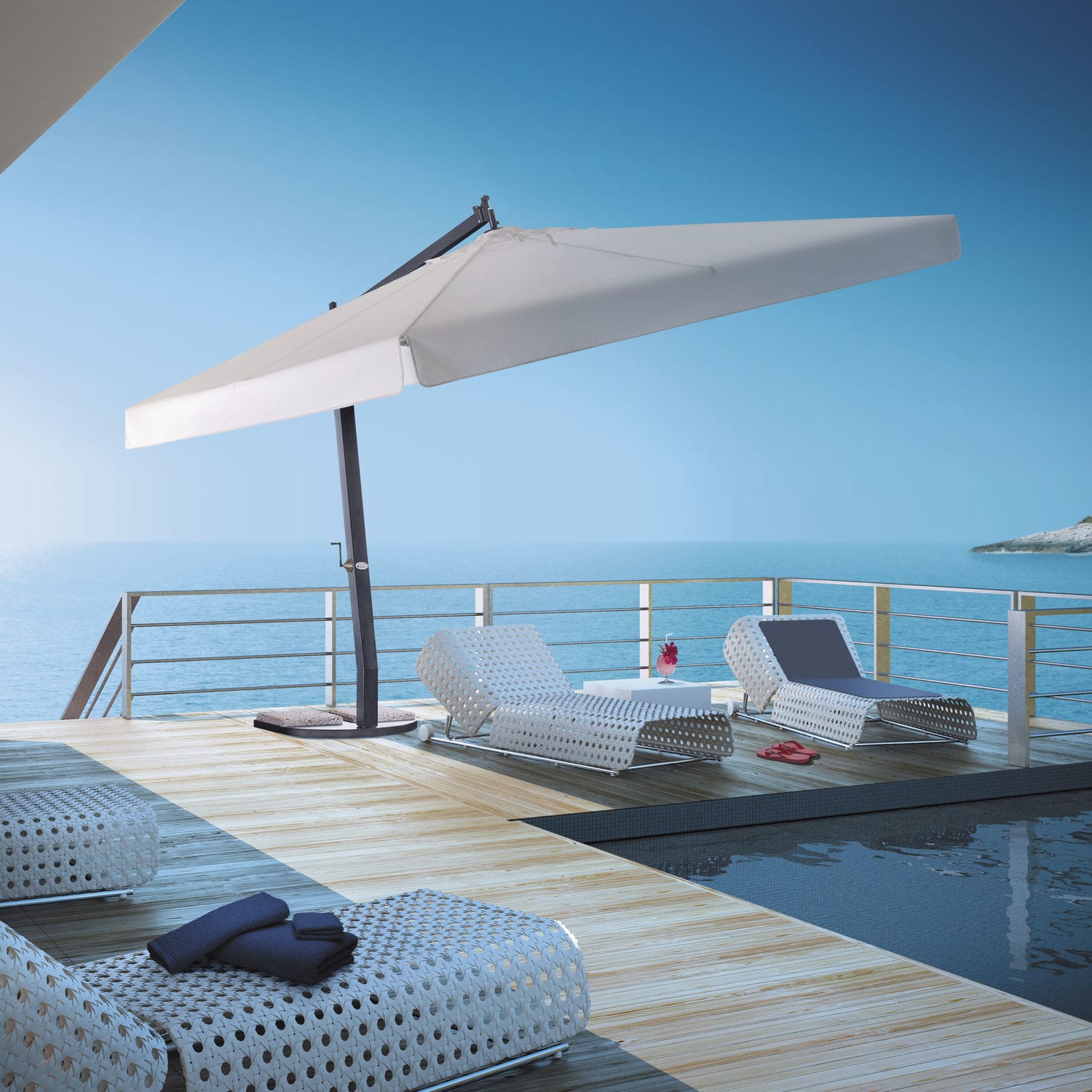 Quadratischer Sonnenschirm REVERSO Giardini Srl rechteckig