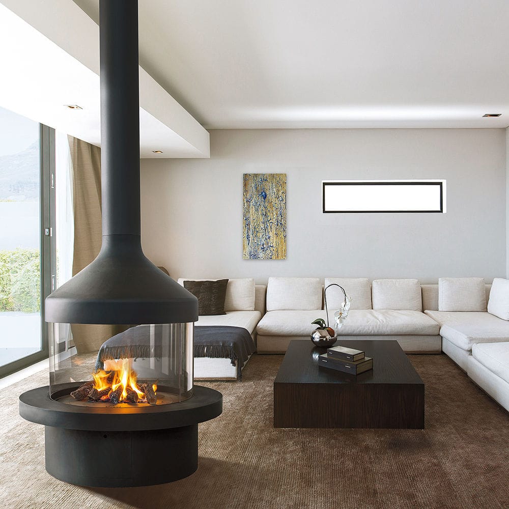 Holzkamin - MEIJIFOCUS - Focus - Gas / modern / offene Feuerstelle