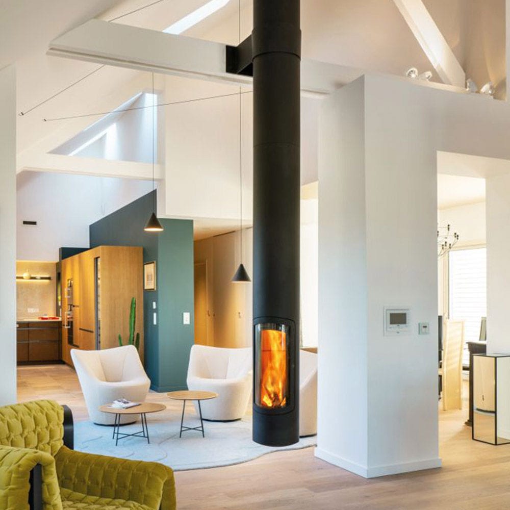 Hängender Kamin - SLIMFOCUS - Focus - Holz / Gas / modern