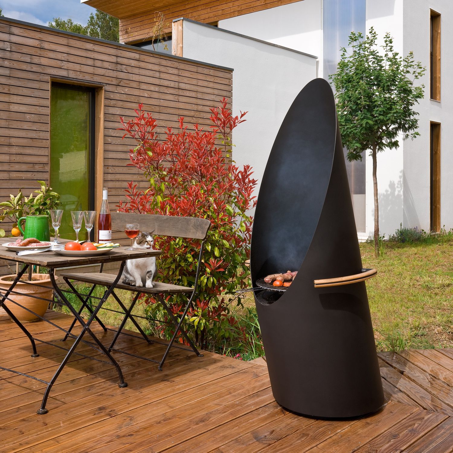 Holzkohle-Gartengrill - DIAGOFOCUS - Focus - Holz / festinstalliert / Stahl