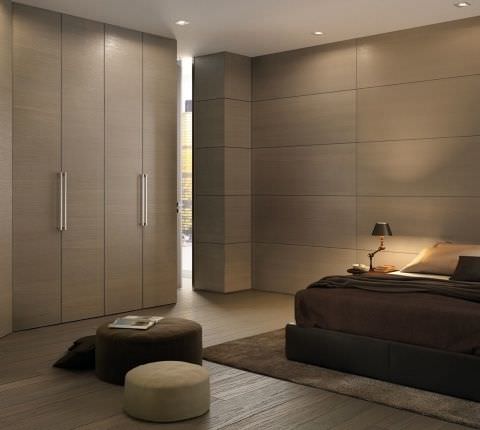 Moderner Kleiderschrank - BISYSTEM - GAROFOLI - Holz / Schwingtüren