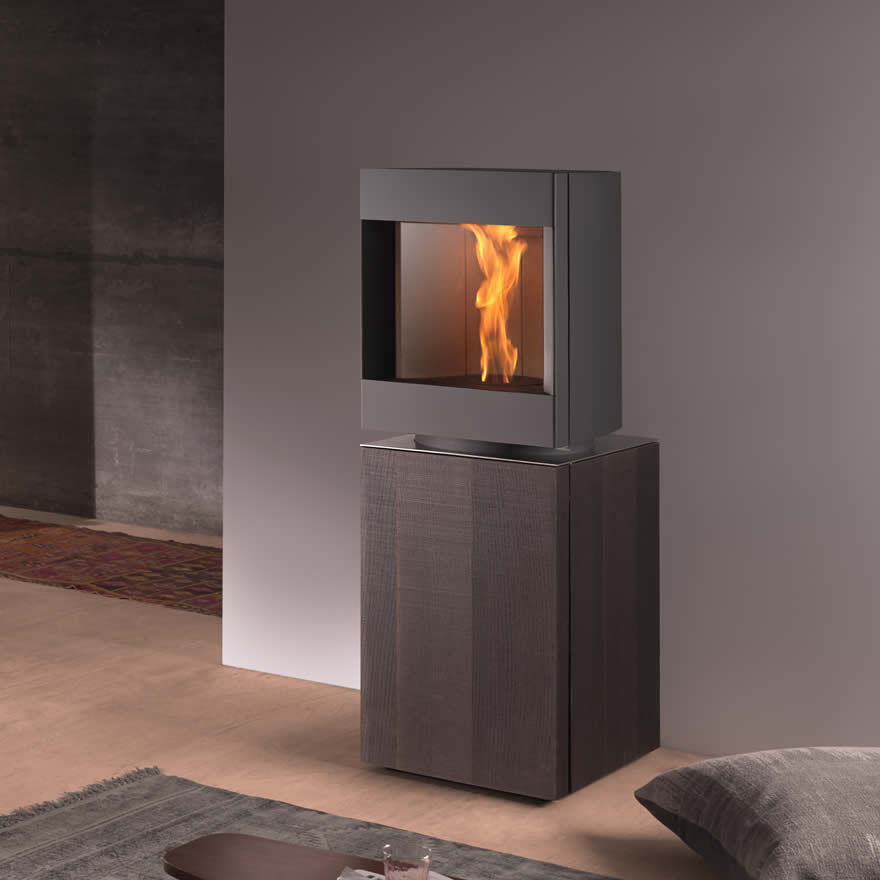 PelletsKaminofen P10 Stûv Metall / modern / drehend