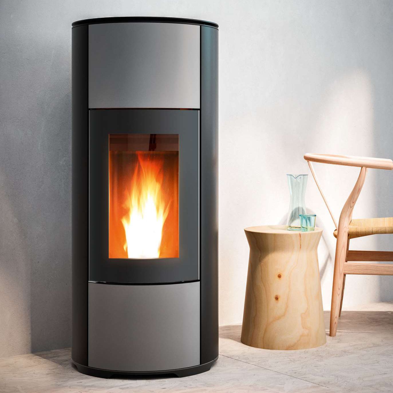 Pellets-Kaminofen - HALO - MCZ - Ecken / Stahl / modern