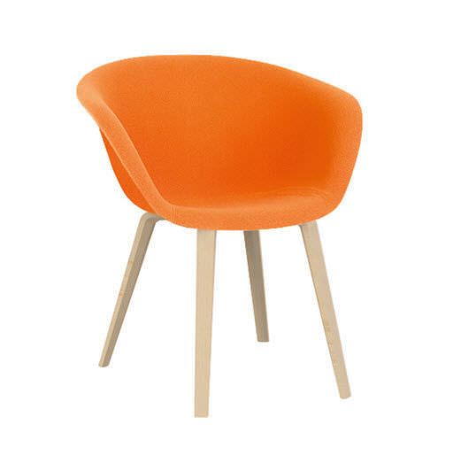 Moderner Stuhl - DUNA 02 - Arper - Polster / Greenguard®-Ökolabel / Holz