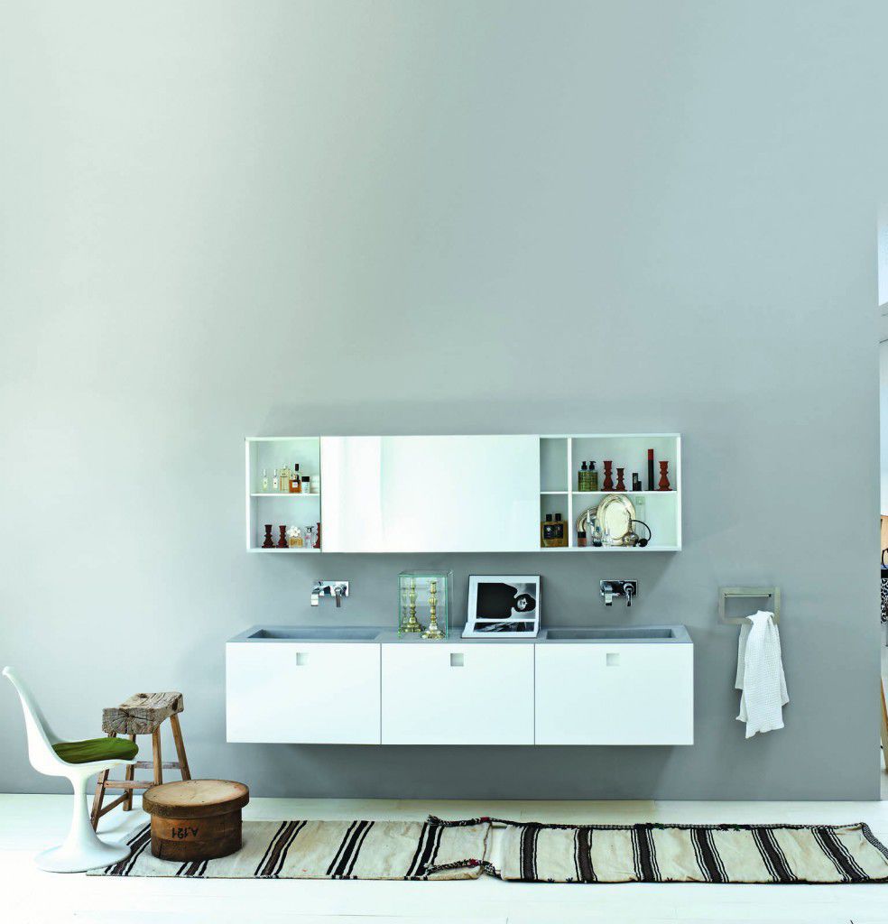 Doppelter Waschtisch-Unterschrank - Arlexitalia - wandhängend / aus