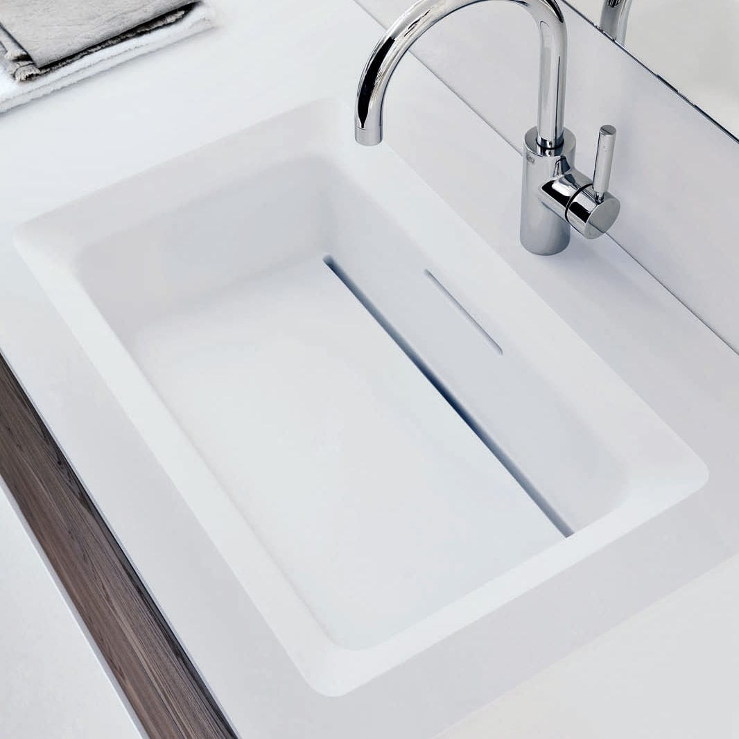 Einbauwaschbecken - Arlexitalia - rechteckig / Mineralwerkstoff / modern