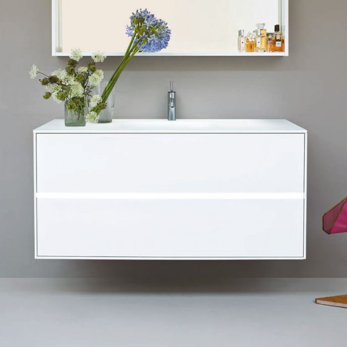 Hängender Waschtisch-Unterschrank - Arlexitalia - mattlackiertes Holz