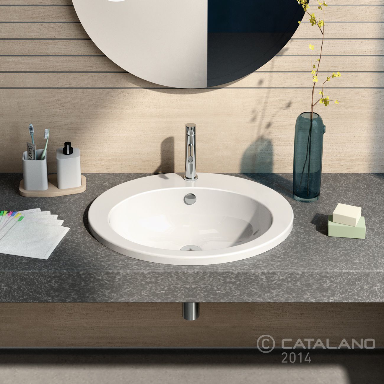 Einbauwaschbecken - 61X51 - COD. 1JOIN00 - CATALANO - oval / Keramik