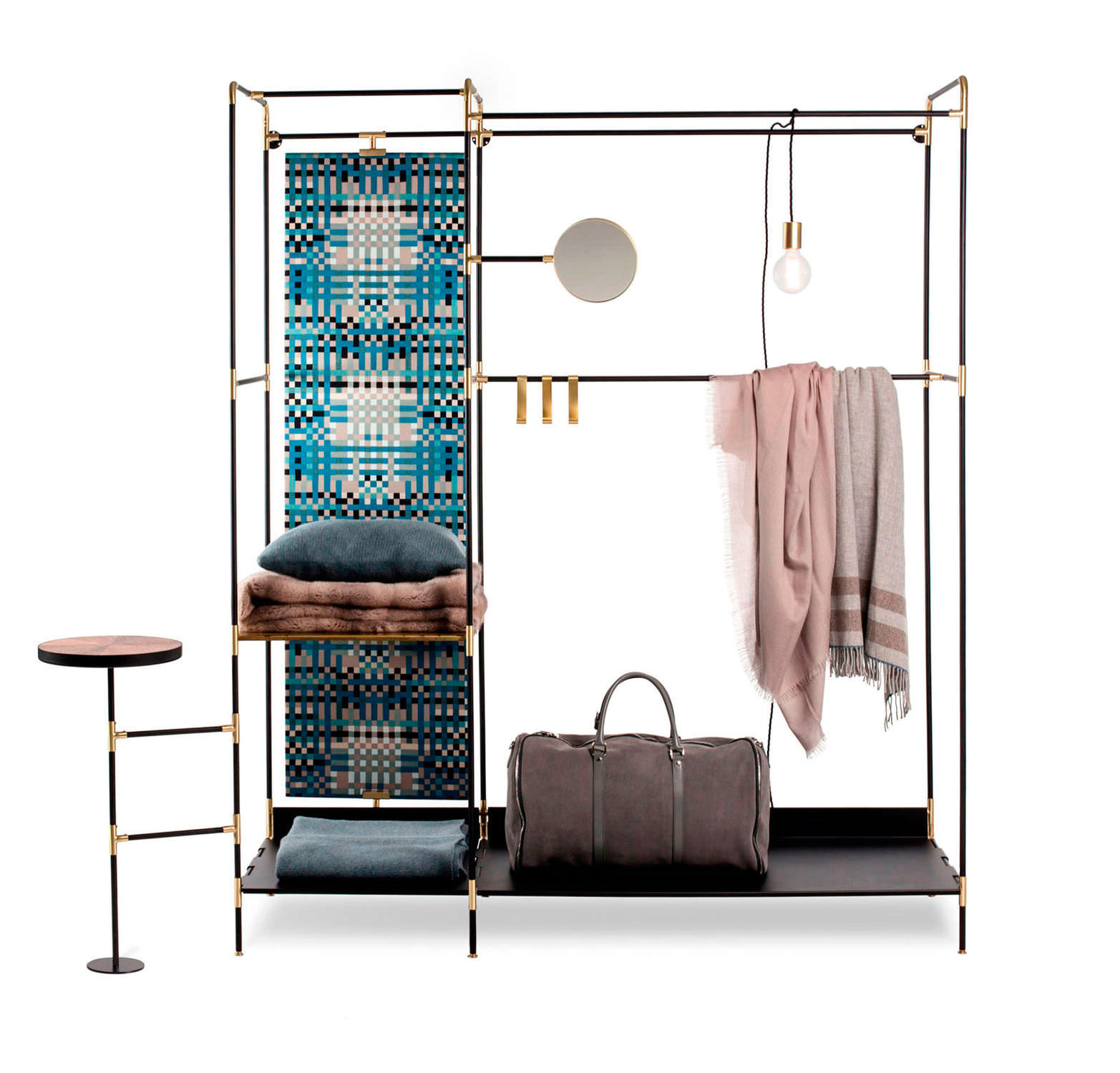 Modernes Regal - PRET-A-PORTER - IVANO REDAELLI - Holz / Stahl / aus