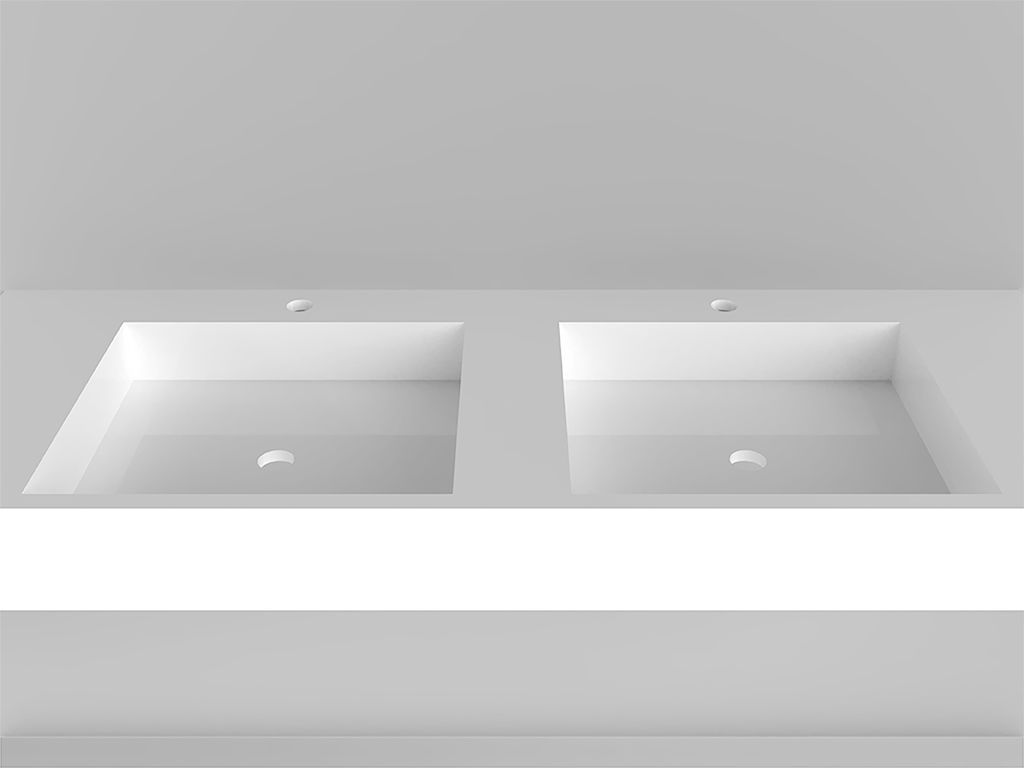 Doppeltes Waschbecken - SQUARE - Technova S.r.l. - Aufsatz / Pietraluce