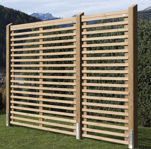 Zaun mit Stangen BREVA Pircher Oberland Kiefer / Garten / Sichtschutz