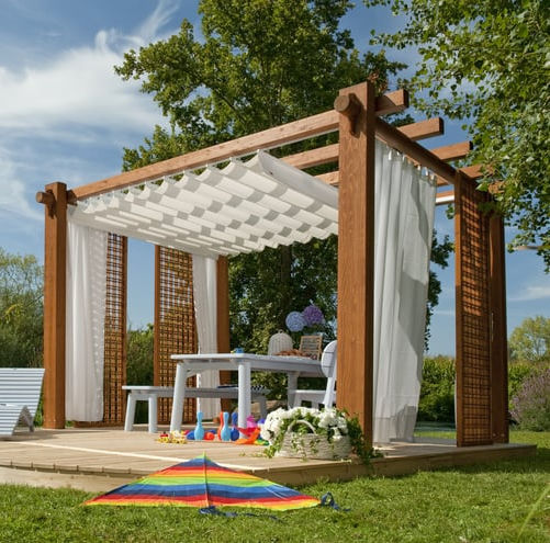 Selbsttragende Pergola - MINERVA - Pircher Oberland - aus Tanne / Holzdach