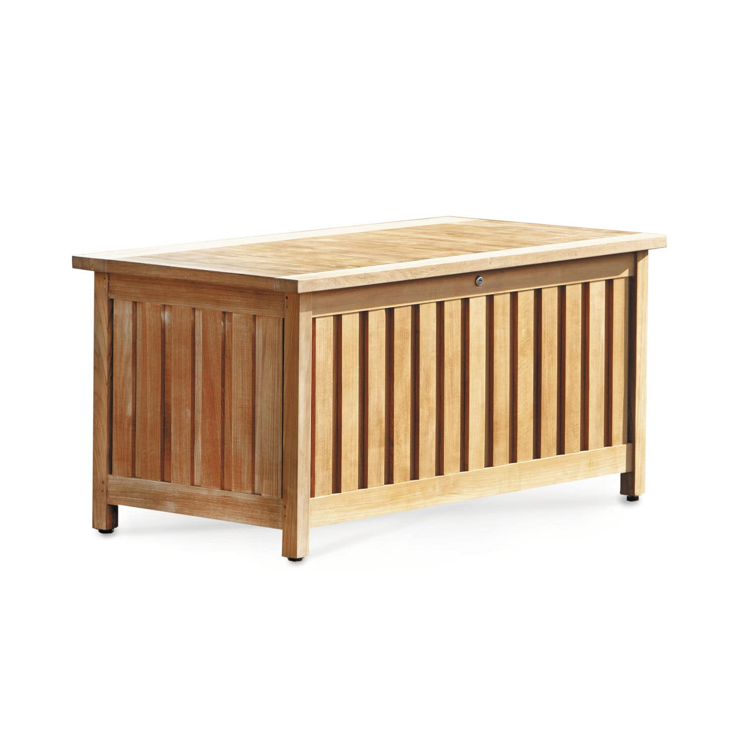 Moderne Truhe FISCHER MÖBEL für Garten / Teakholz / mit Kissen
