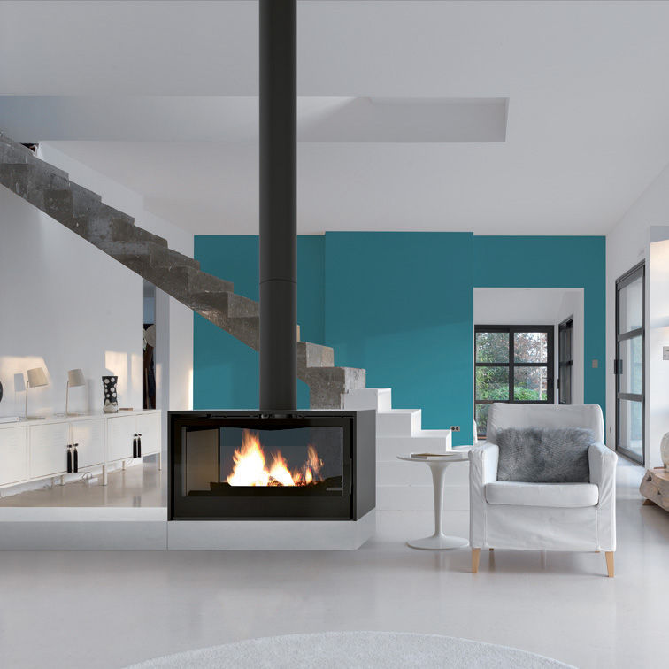 Holz-Kaminofen - 1000 - SEGUIN - 8 kW / doppelseitig / modern