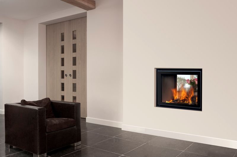 Holzkamin - ENERGA - Barbas - modern / geschlossene Feuerstelle