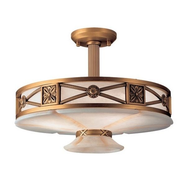 Klassische Deckenleuchte MUSE LedsC4 rund / Alabaster / mit