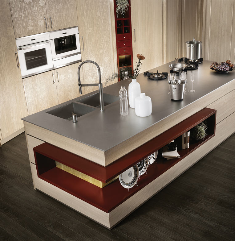 Moderne Küche / Holz / Metall / Kochinsel - SHANGHAI - MARTINI MOBILI