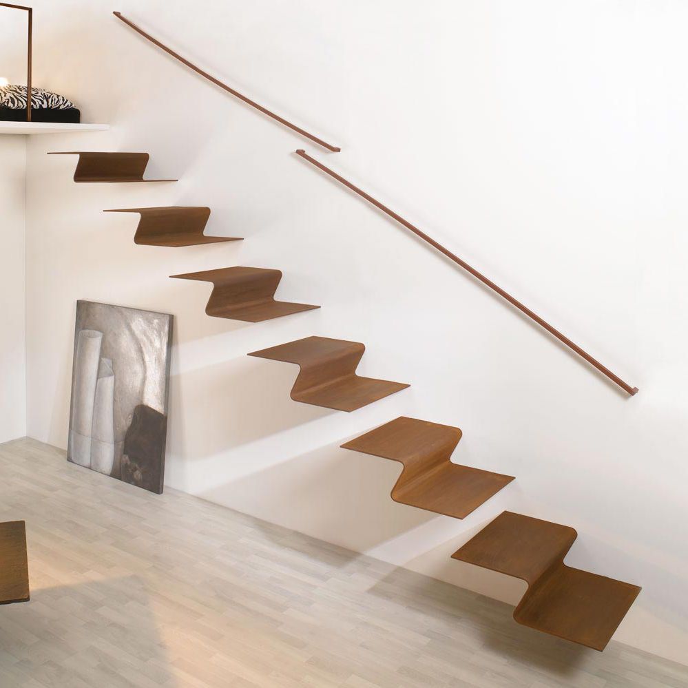 Gerade Treppe - C 118 - METALL CONCEPT - Metallstufen / für