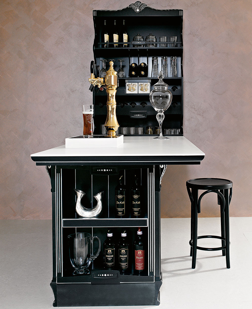 Klassischer Barschrank - IMPERIAL - ARAN Cucine - lackiertes Holz / schwarz