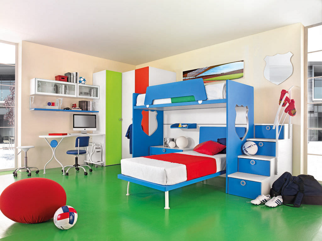 Rotes Kinderzimmer - SPORT - CALCIO 5 - Faer Ambienti - für Jungen