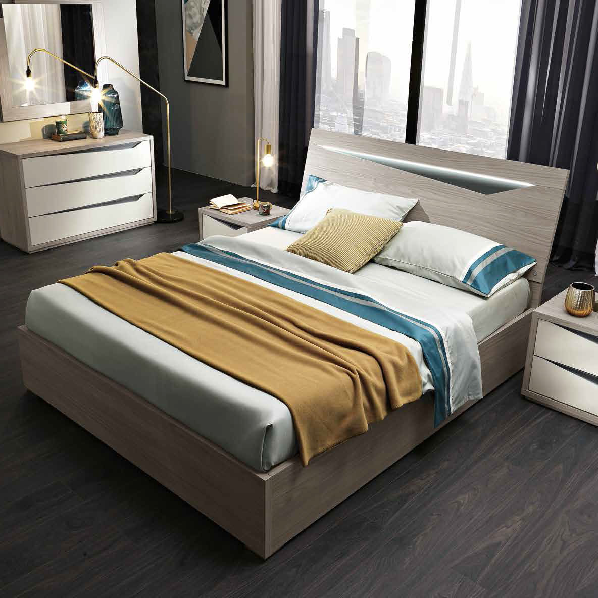 Doppelbett - GRACE2 - M.C.S. - modern / Holz