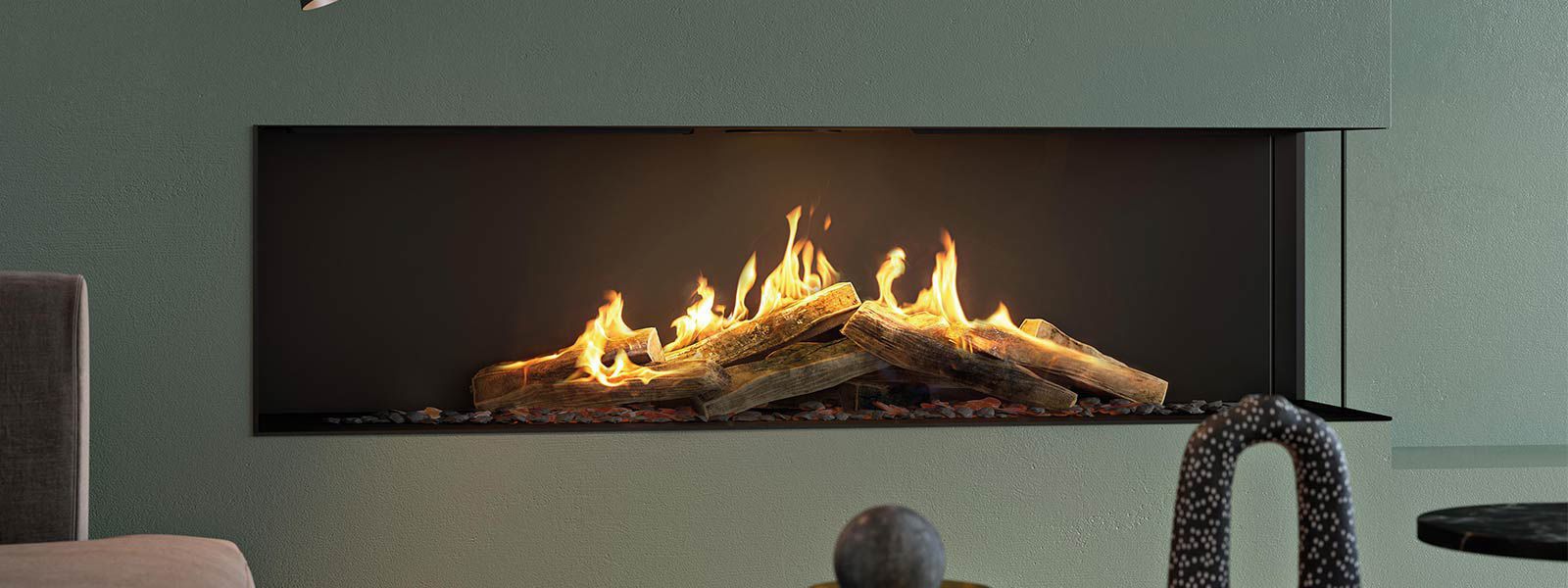 Gaskamin - VISIO ECK - attika | RAIS - modern / geschlossene