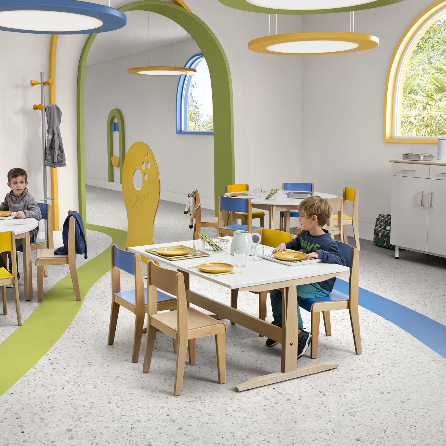 HOMCOM Kinderschreibtisch Vintage - Verstellbarer Schreibtisch & Stuhl Set Mit Aufbewahrung