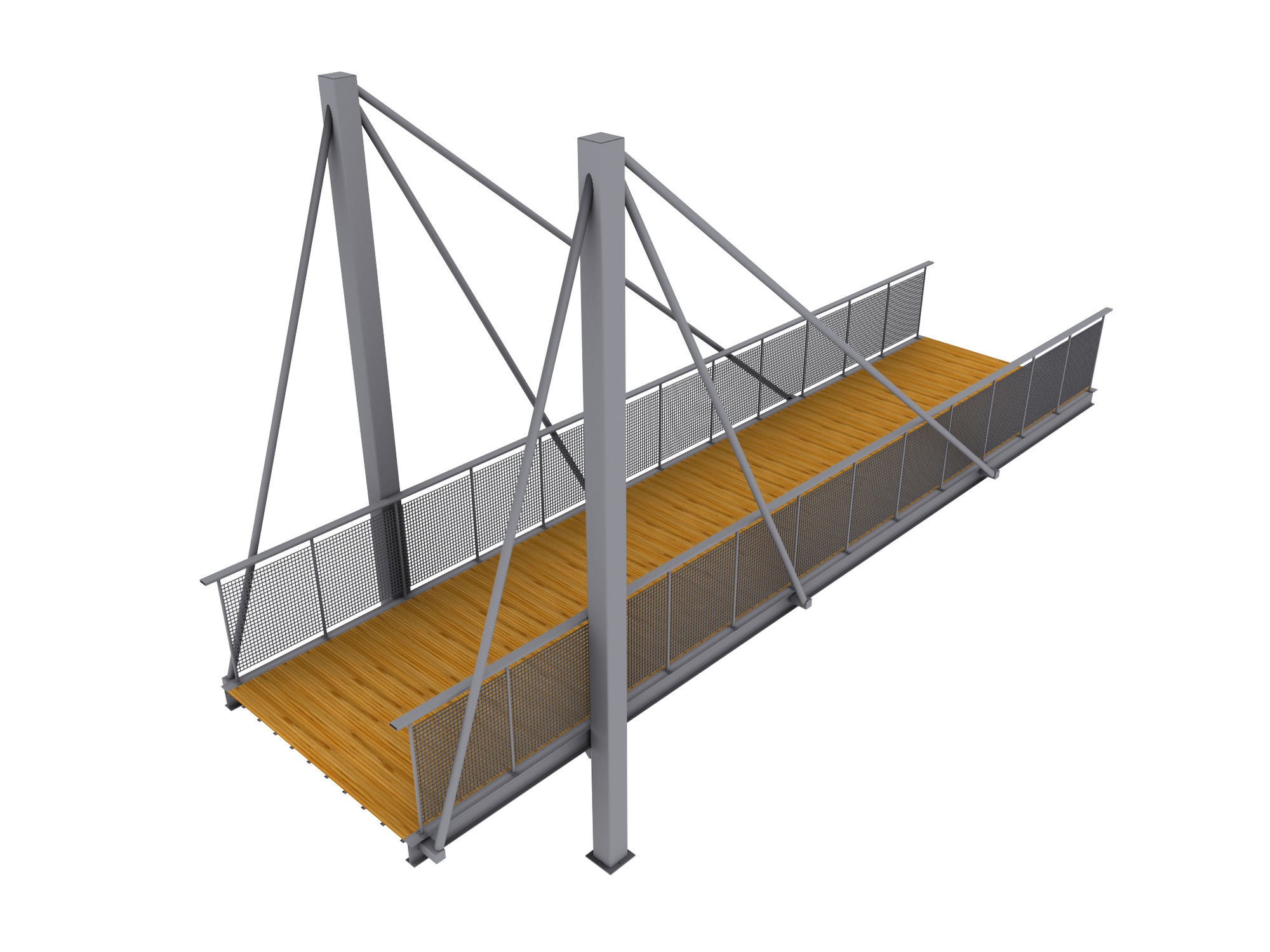 Stahlbrücke CABLE STAYED Janson Bridging Schrägseil / Fertig