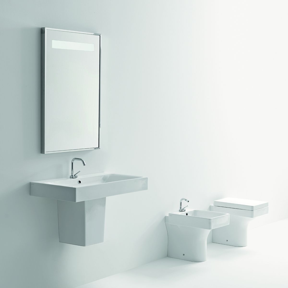 Wand-Waschbecken - CENTO - Ws Bath Collections - rechteckig / Keramik