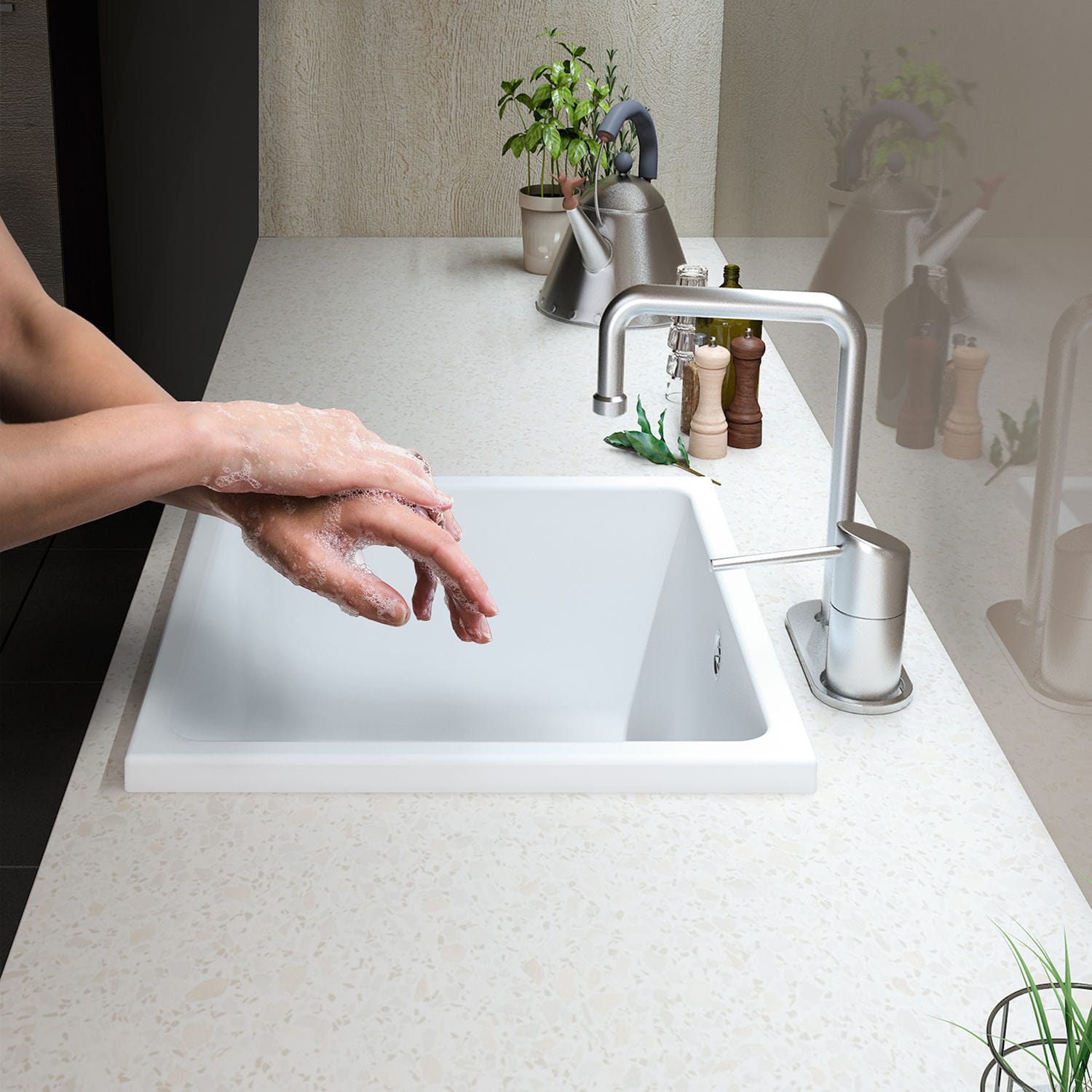 Spüle / 1 Becken - PREMIER 500 - Mundilite - Verbundwerkstoff