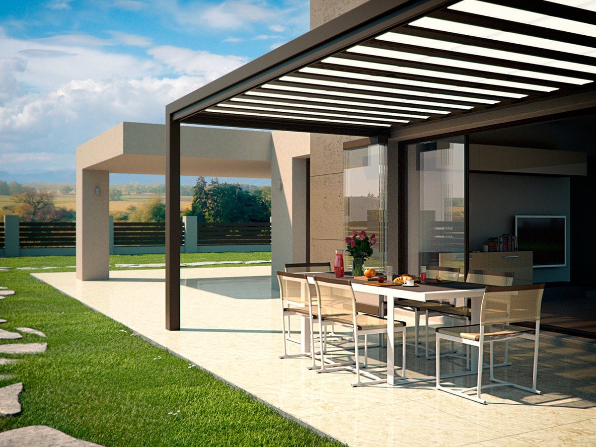 Selbsttragende Pergola - COSPISUN KIT - COSPICON SA - Holz / Aluminium