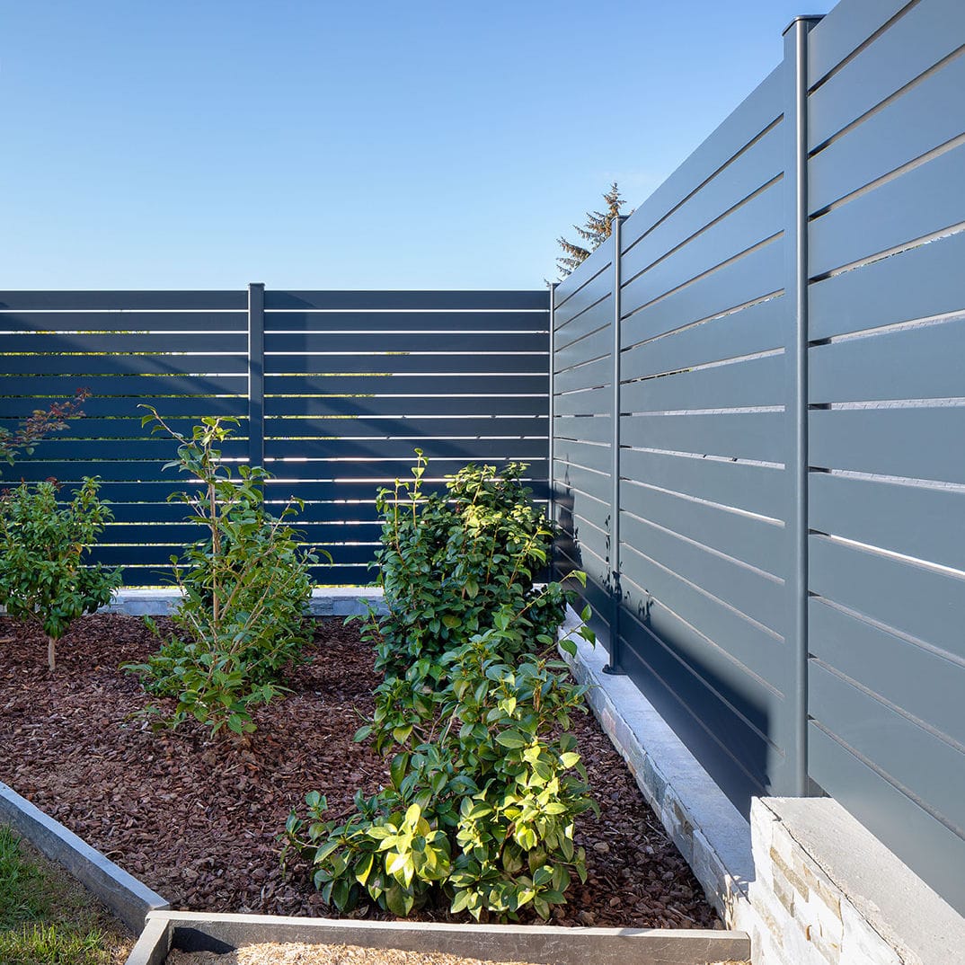 Lamellenzaun RAZ Kostum Garten / Aluminium / rechteckig
