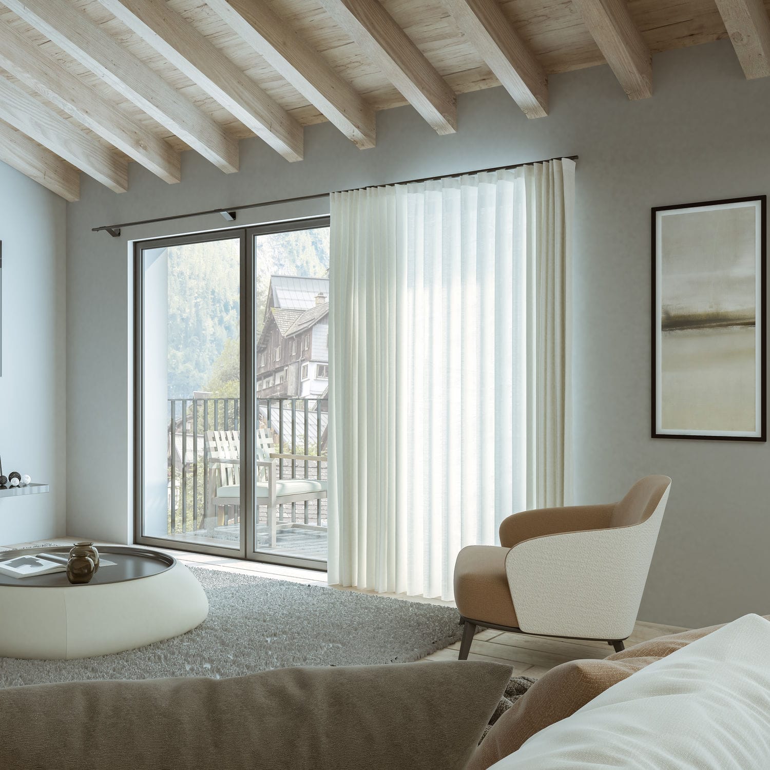 Vorhangschiene mit Leinenbetätigung - ROUND 463 - MOTTURA - für