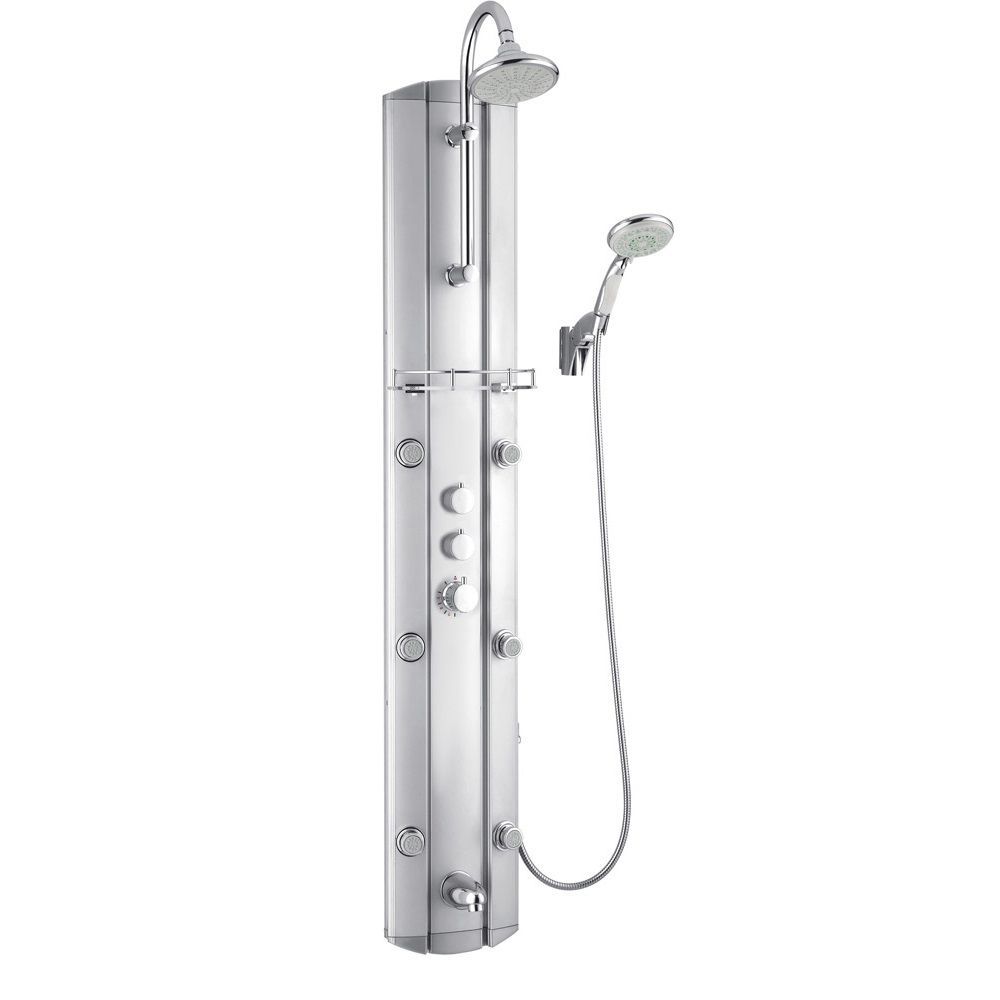 Thermostatische Duschsäule Schwarz – Mit Handbrause & Schlauch, Für Badewanne/Dusche, Retro-Design