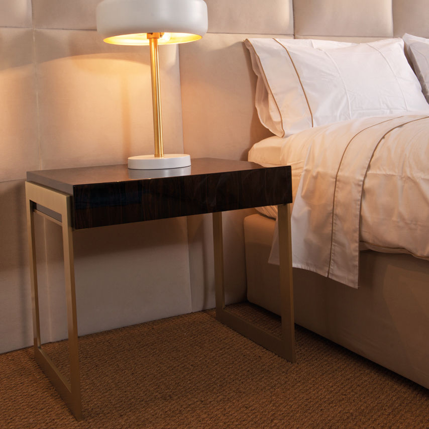 Moderner Nachttisch - NINO - DOM edizioni - aus Ebenholz / mit