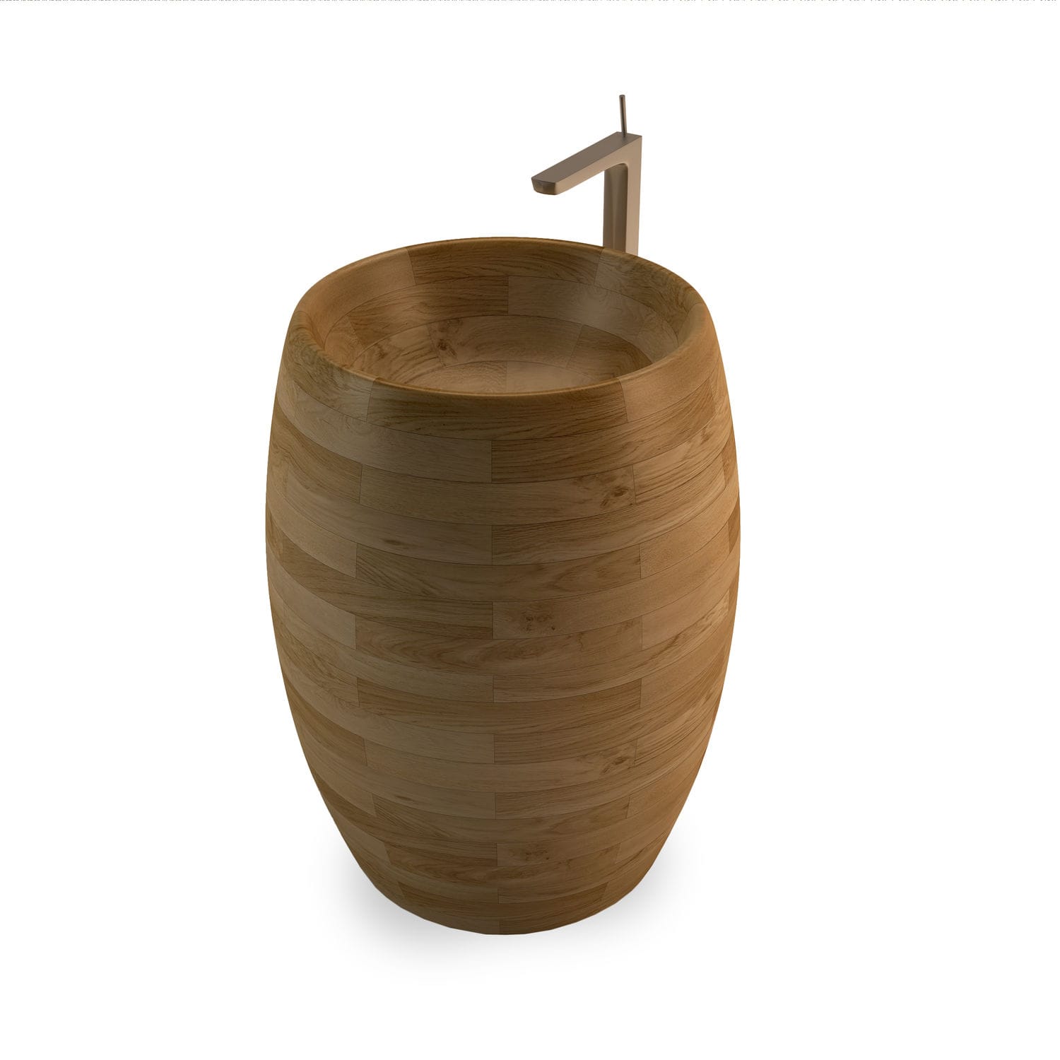 Freistehendes Waschbecken DIVA Unique Wood Design Holz / rund