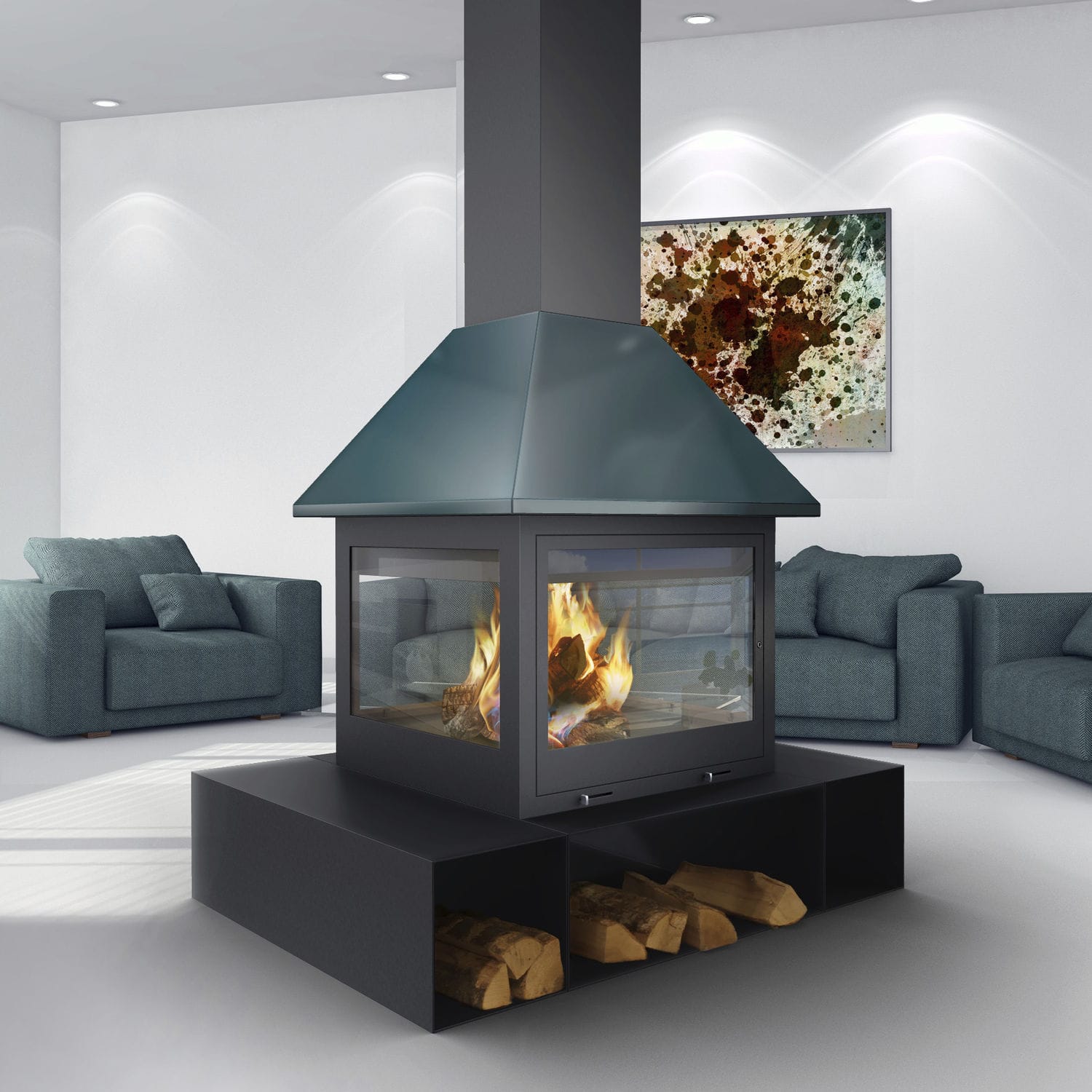 Holzkamin - SANDRA - TRAFORART - Gas / Bioethanol / traditionell