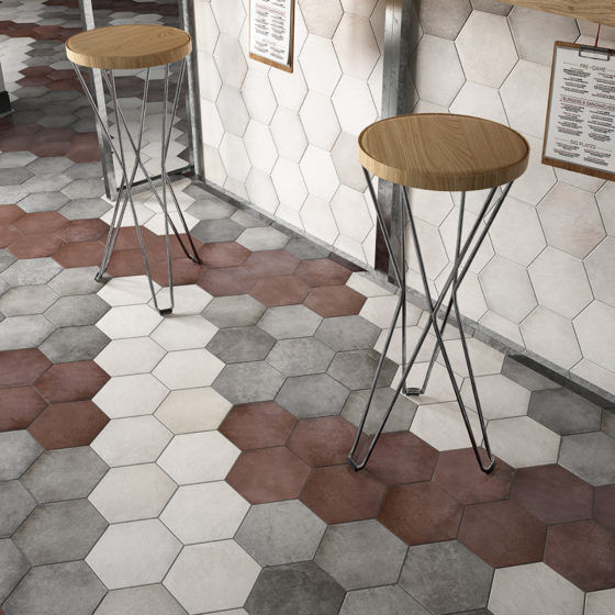 Sechseckige Fliese / für den Innenraum - HERITAGE - Equipe Cerámicas