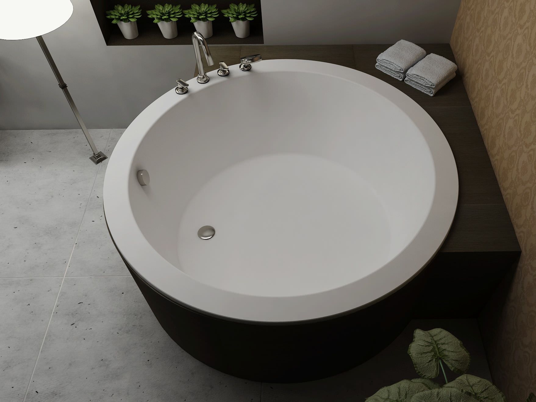 Runde Badewanne BSS35 Bella Stone Company Limited freistehend / Mineralwerkstoff / weiß