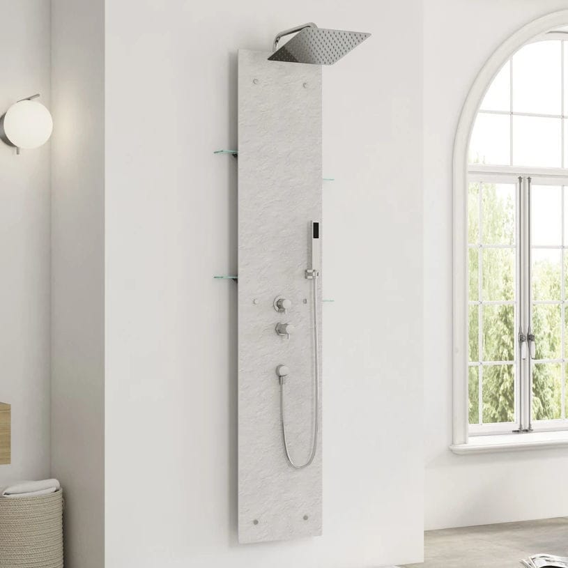Mice Thermostatische Duschstange – Silberfarben, Mit Ausziehbarer Stange & Duschgriff