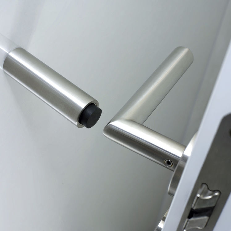 2er Set Türstopper 90 Grad - Edelstahl Wandschutz Mit Gummipolster