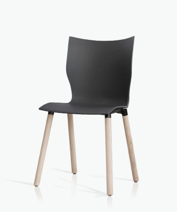 Moderner Besucherstuhl - ONYX V - Casala - Kunststoff / Schaumstoff / Gestell aus Buche