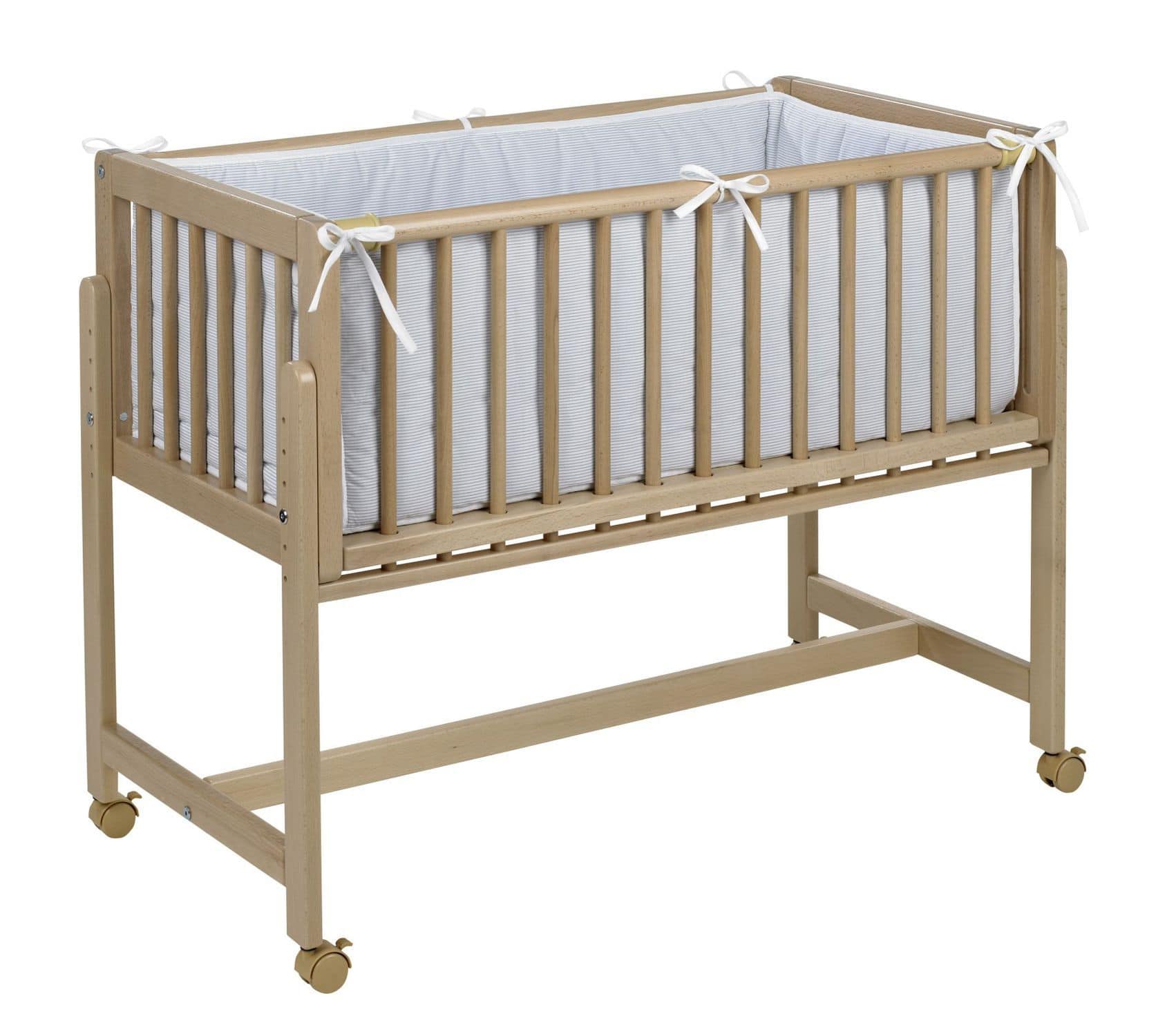 Einpersonen-Babybett - BETTY 2-IN-2 - Geuther - modern / mit Rollen / Buche