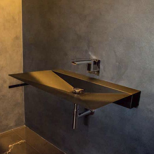 Wand-Waschbecken - MINIMAL 80 - Componendo - rechteckig / Stahl / modern