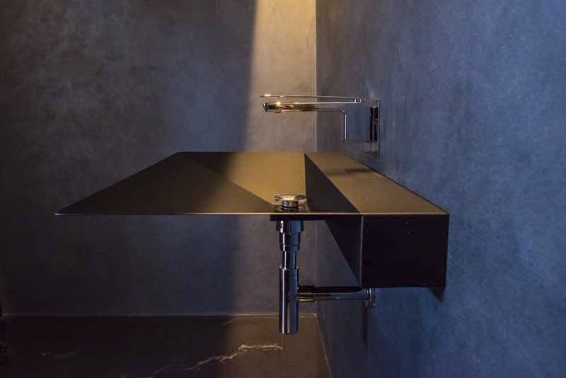 Wand-Waschbecken - MINIMAL 80 - Componendo - rechteckig / Stahl / modern
