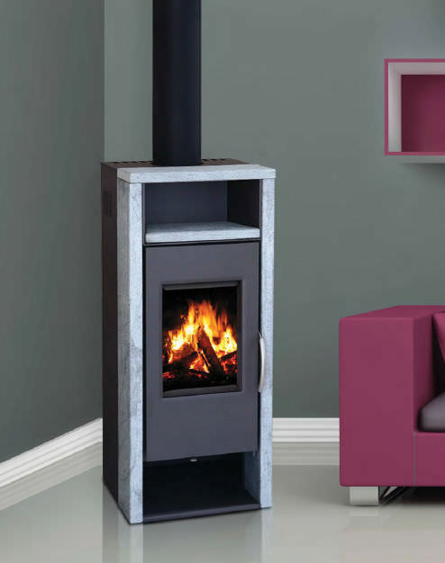 Holz-Kaminofen - C5 ALGO SD - Color Emajl Doo - modern / Stein