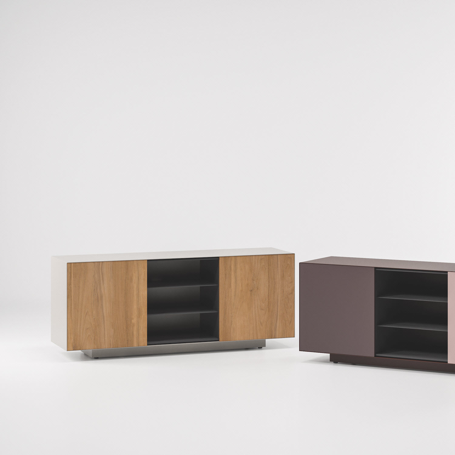 Modernes Sideboard - OBJECTS - KETTAL - aus Teakholz / Aluminium / Garten